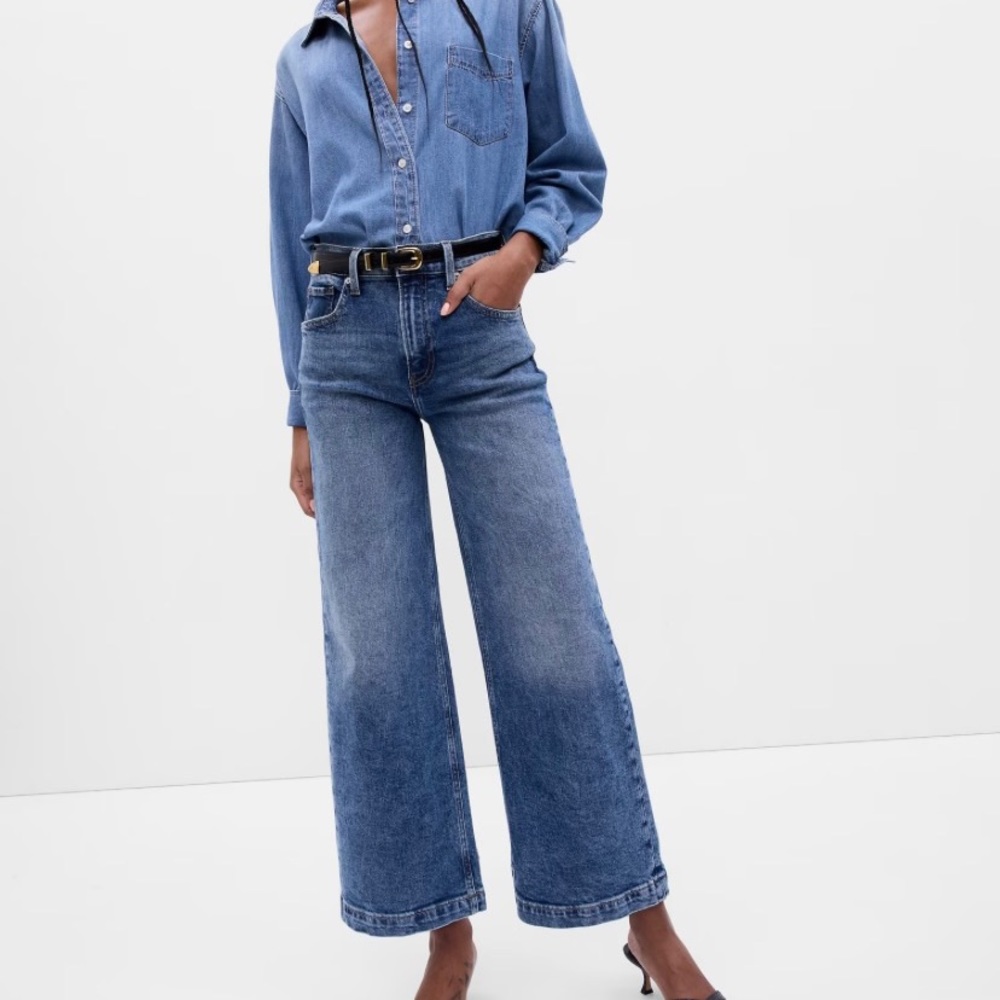 Like new Gap Stride high-rise jeans, ankle length, sz 28/6 tall, medium indigo